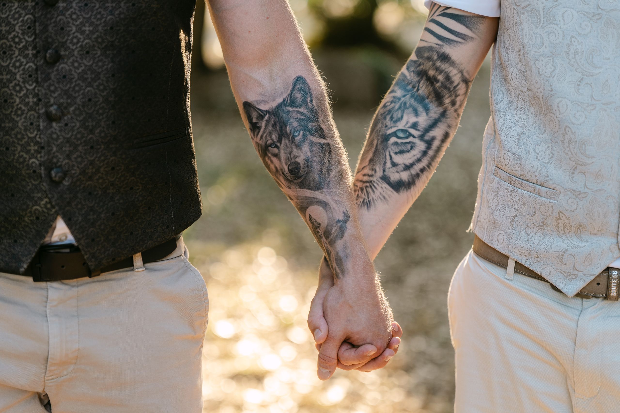 Unposed wedding portrait