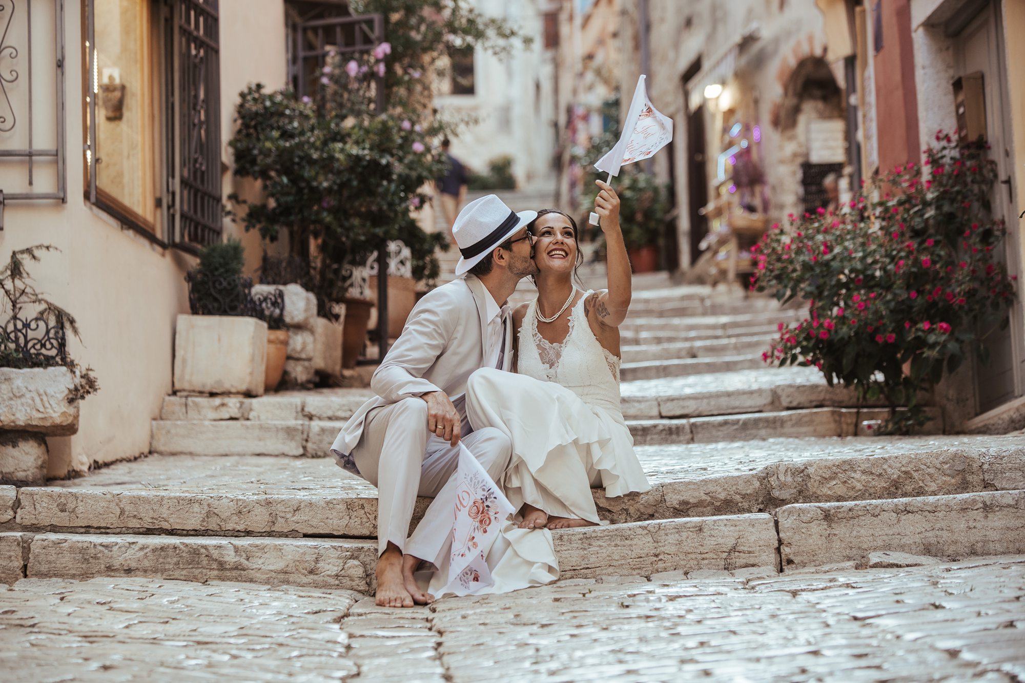 Eva & Michael destination wedding Katarina Island Rovinj and reception La Rosa Vrsar Istria